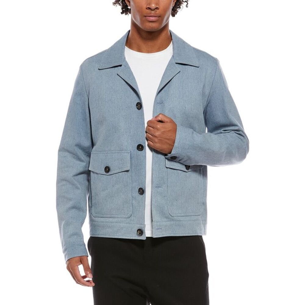 Isaia Mens  Coach Jacket, Blue